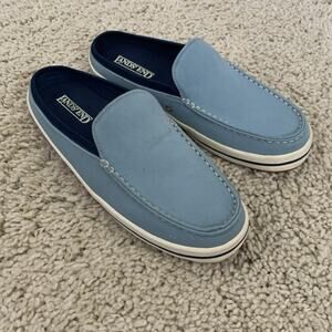 Lands End Slip-On Shoes Womens Size 9 Washed Blue Backless Canvas 91334